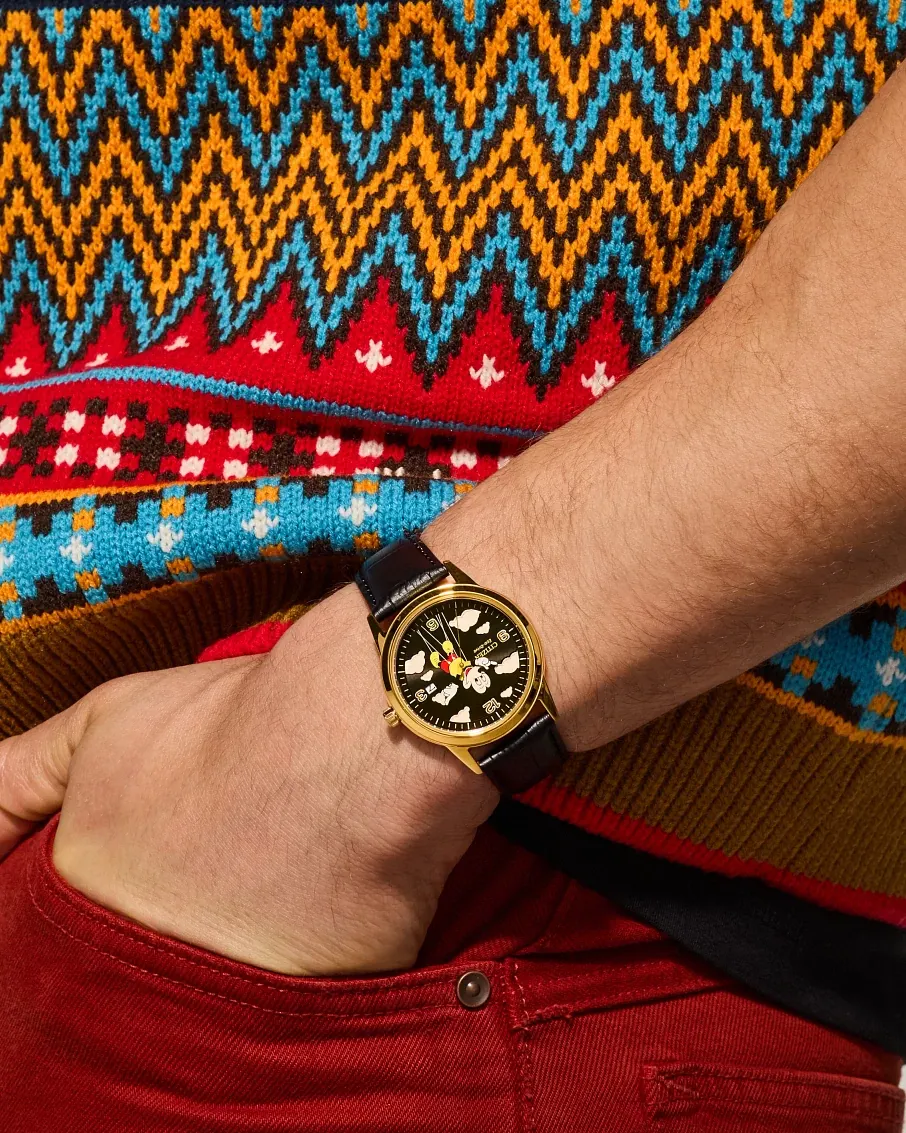 Soaring High Mickey Mouse Black Dial Leather Strap AW1862-06W